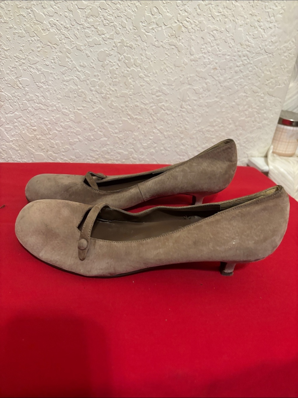 Newport News Taupe Suede Low Heel Pumps